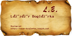 Lázár Boglárka névjegykártya