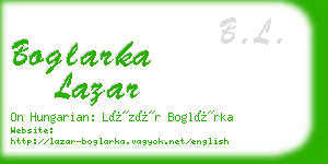 boglarka lazar business card